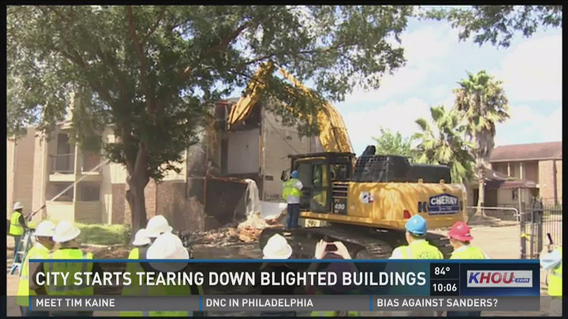 Construction crews started tearing down the Oakbrook Apartments after city leaders have called for them to be demolished for the last 6 years. The abandoned apartments were crime magnets, leaders said.