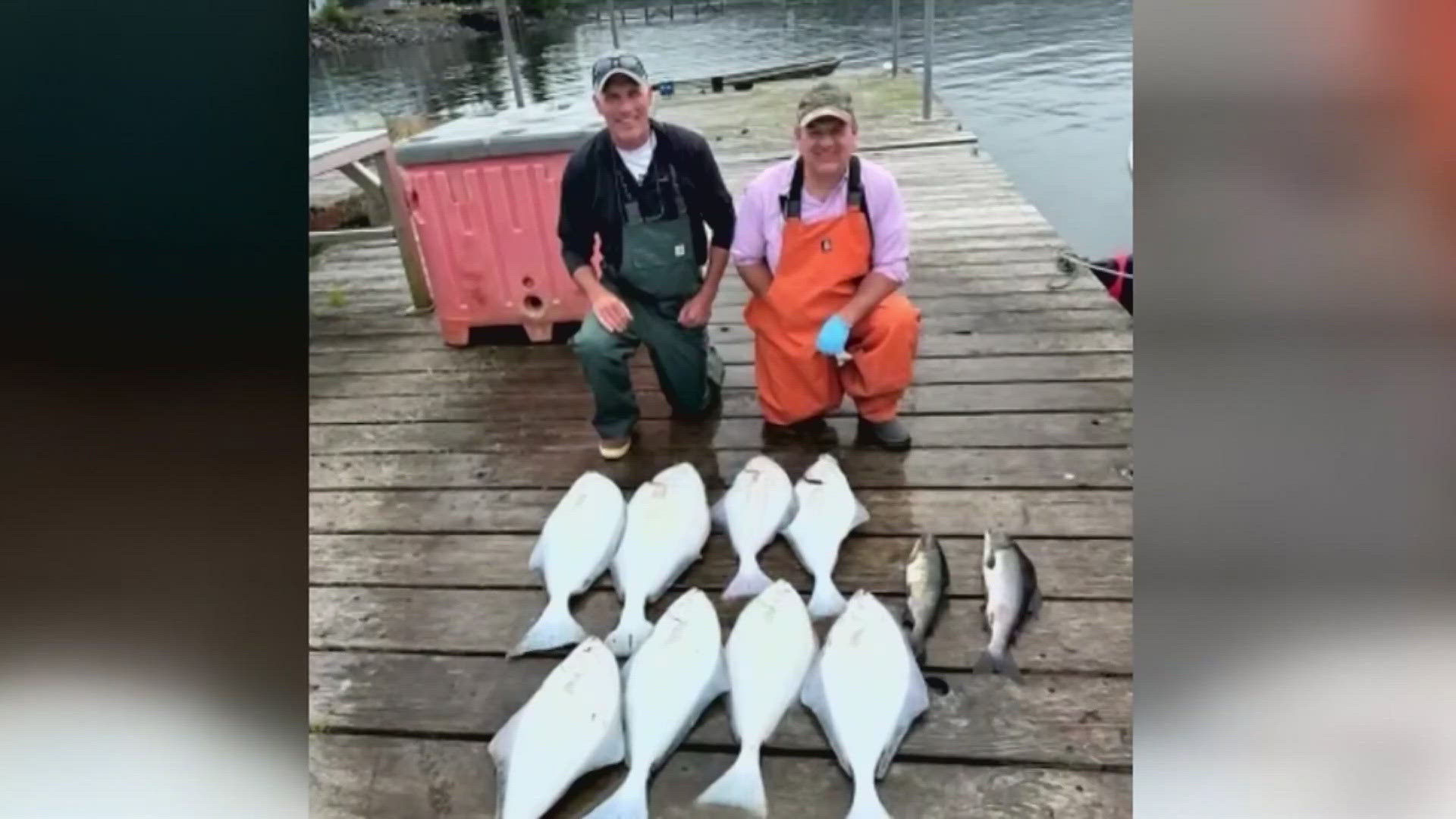 The group checked nearly 200 pounds of frozen fish at the airport for their trip home, but the flight had to be diverted.