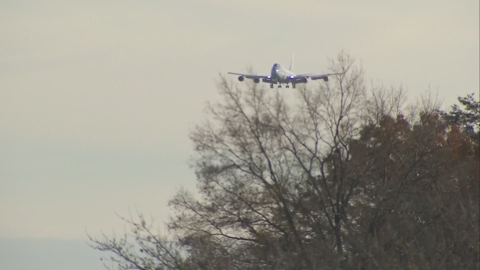 President George H.W. Bush's casket arrives at Joint Base Andrews before he is taken to the U.S. Capitol where he will lie in state.