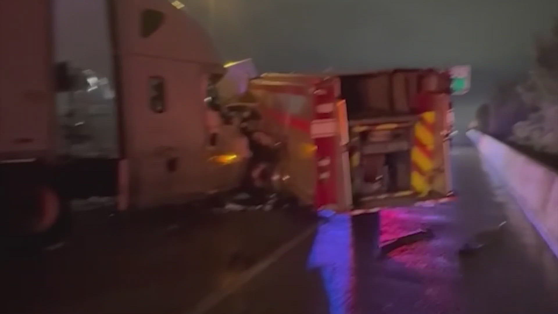 Houston firefighter released after 18-wheeler slams into fire truck ...