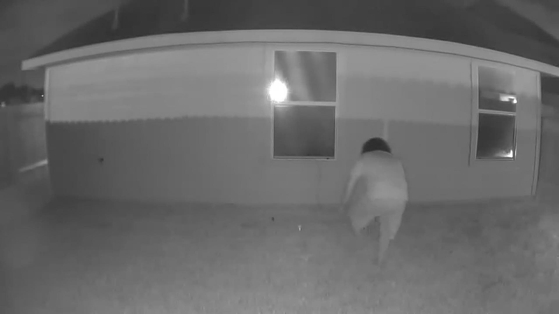 Adriana Garcia hid night vision cameras in her backyard and the video shows a barefoot man tip-toeing up to the bedroom window and peeking inside.