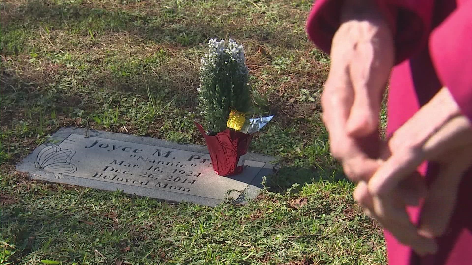 77-year-old Vannette Rummel was paying a visit to her mother "Nannie's" grave last week at Earthman Resthaven Cemetery in Spring.