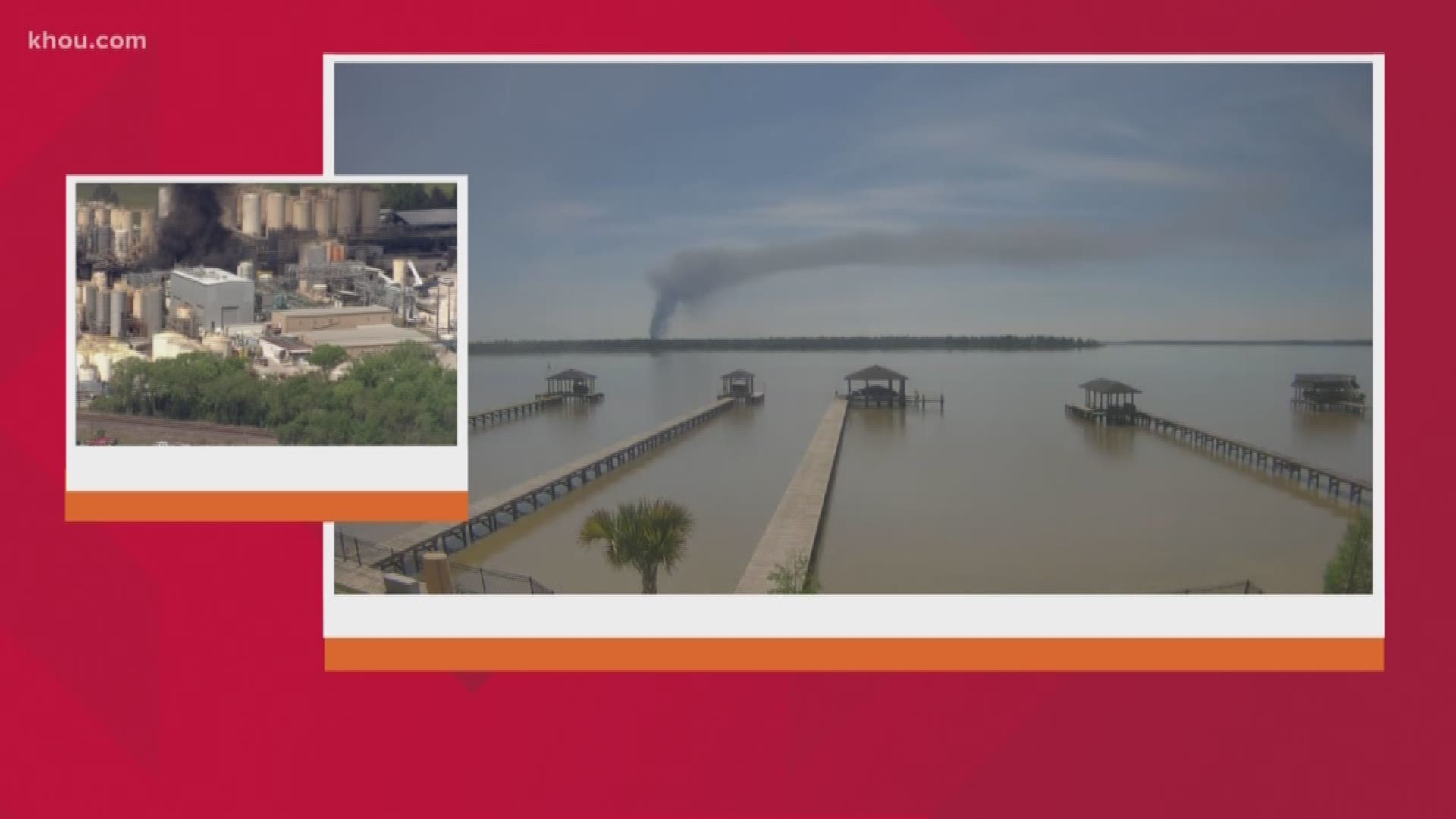 A viewer sent in a time-lapse they recorded from a distance of the KMCO chemical plant explosion in Crosby.
