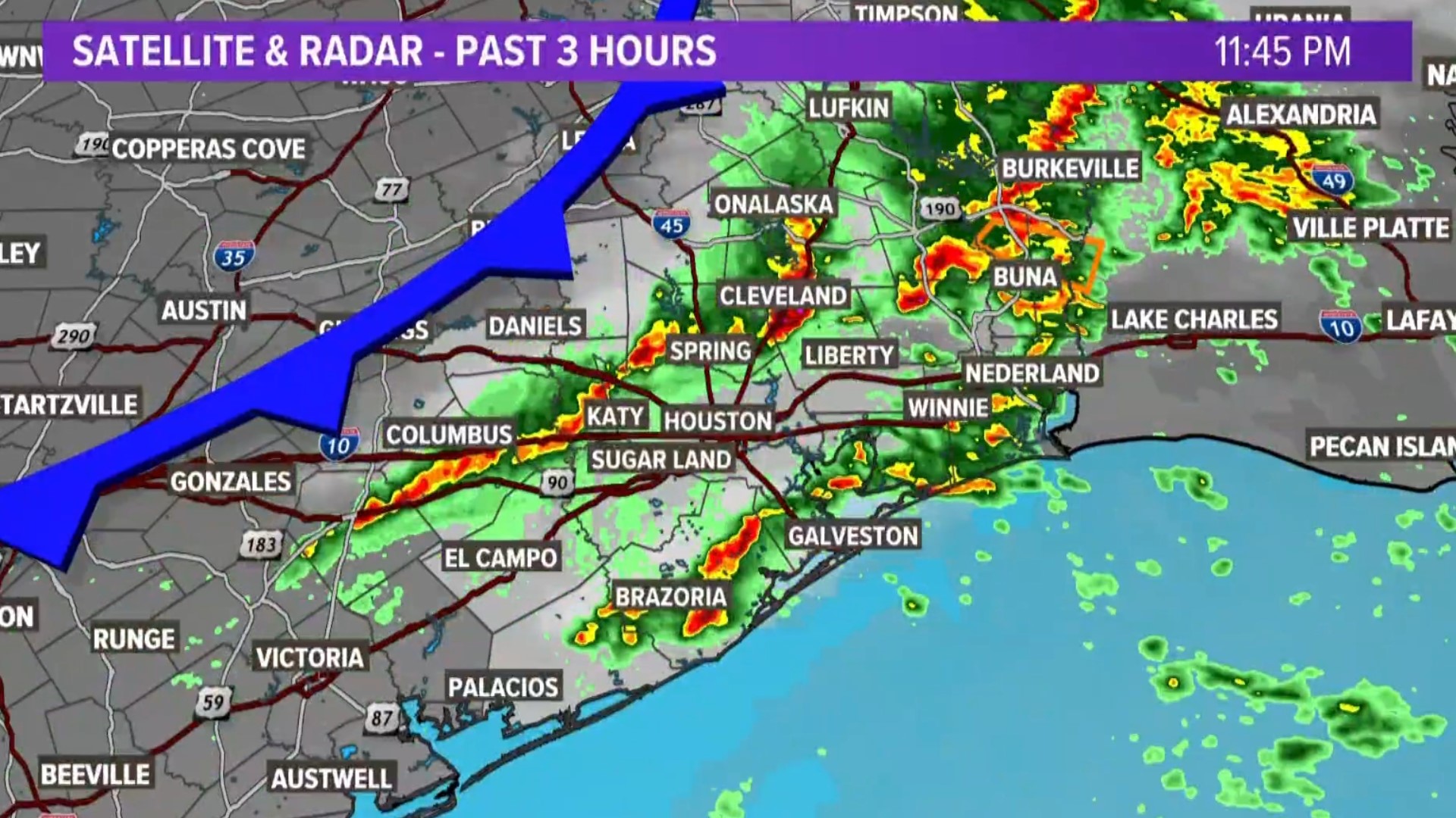 Houston cold front timeline