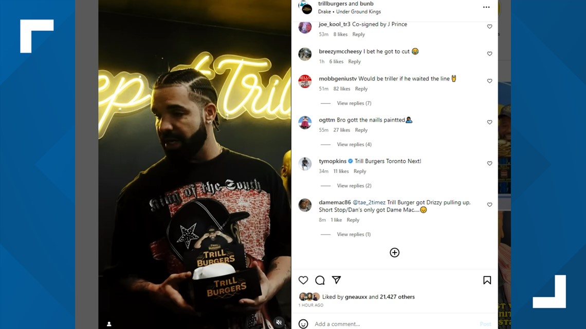 Drake reviews rapper Bun B's Trill Burgers in Houston: 'Best I ever had