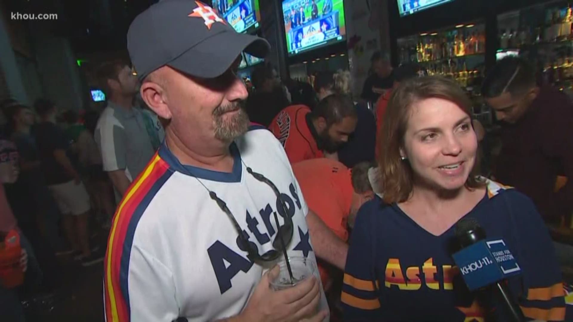 Janelle Bludau was talking to fans about the Astros big win over New York.  Houston heads back to the World Series for the second time in three years!