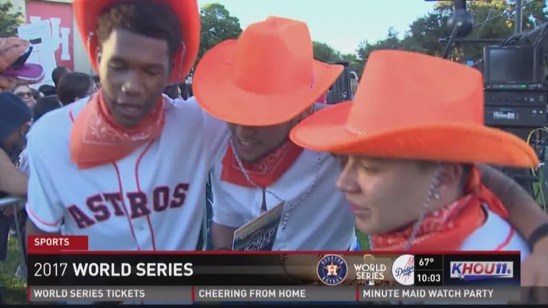 Three incredibly lucky and quick thinking guys are headed to the World Series!