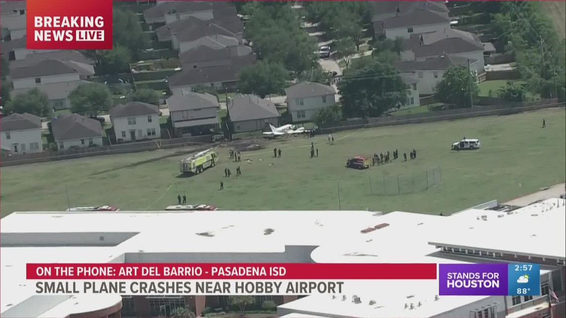 Pasadena ISD grateful no one hurt after small plane crashes near Dobie
