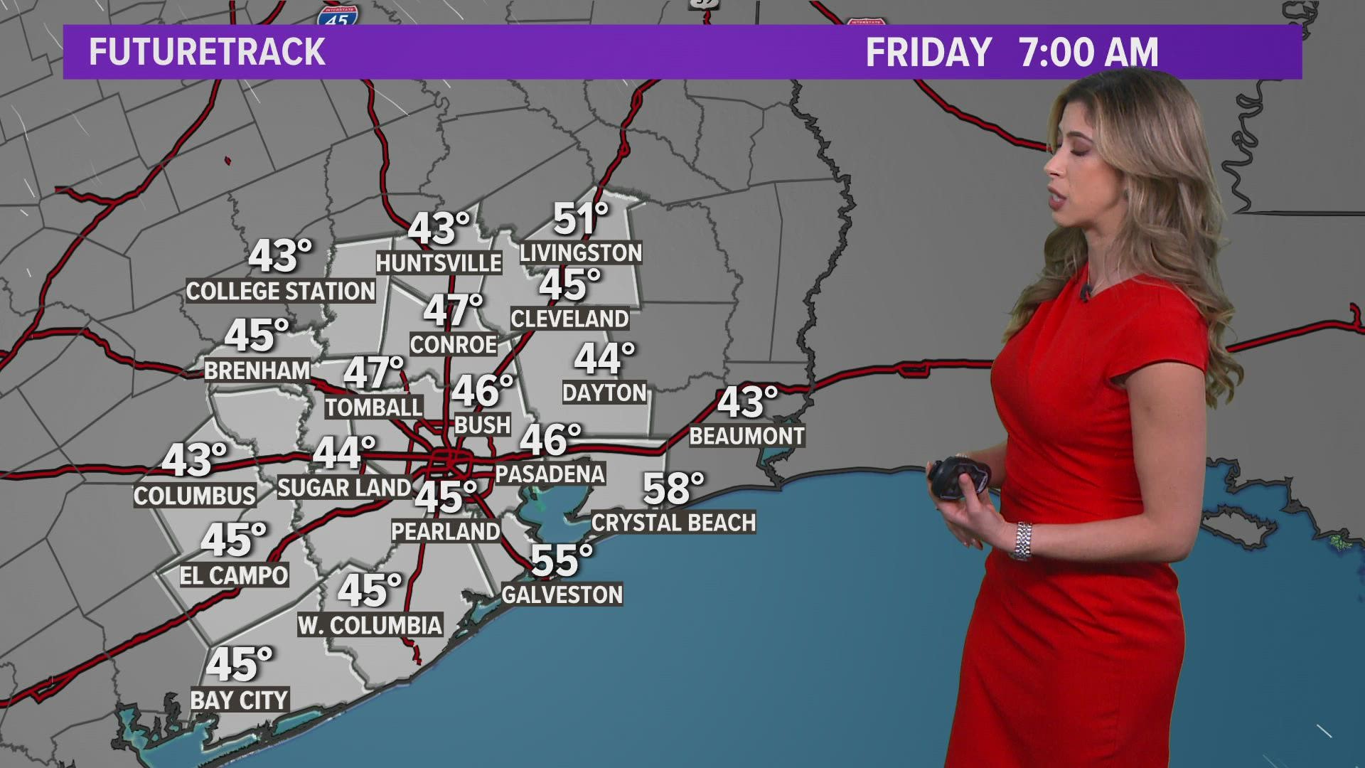 Houston forecast Another cool night ahead Friday a sunny breezy carbon copy