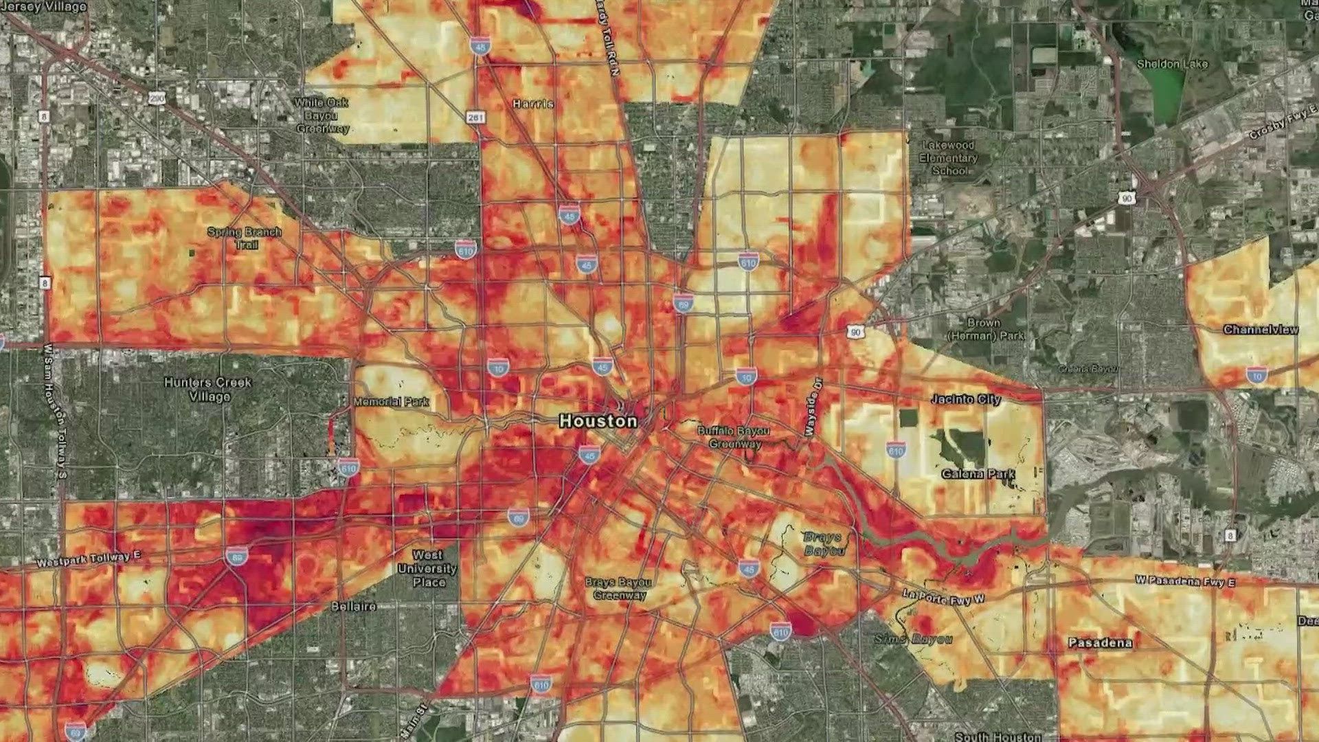 The 2020 study showed a 17-degree temperature swing between the hottest and coolest neighborhoods in Houston.