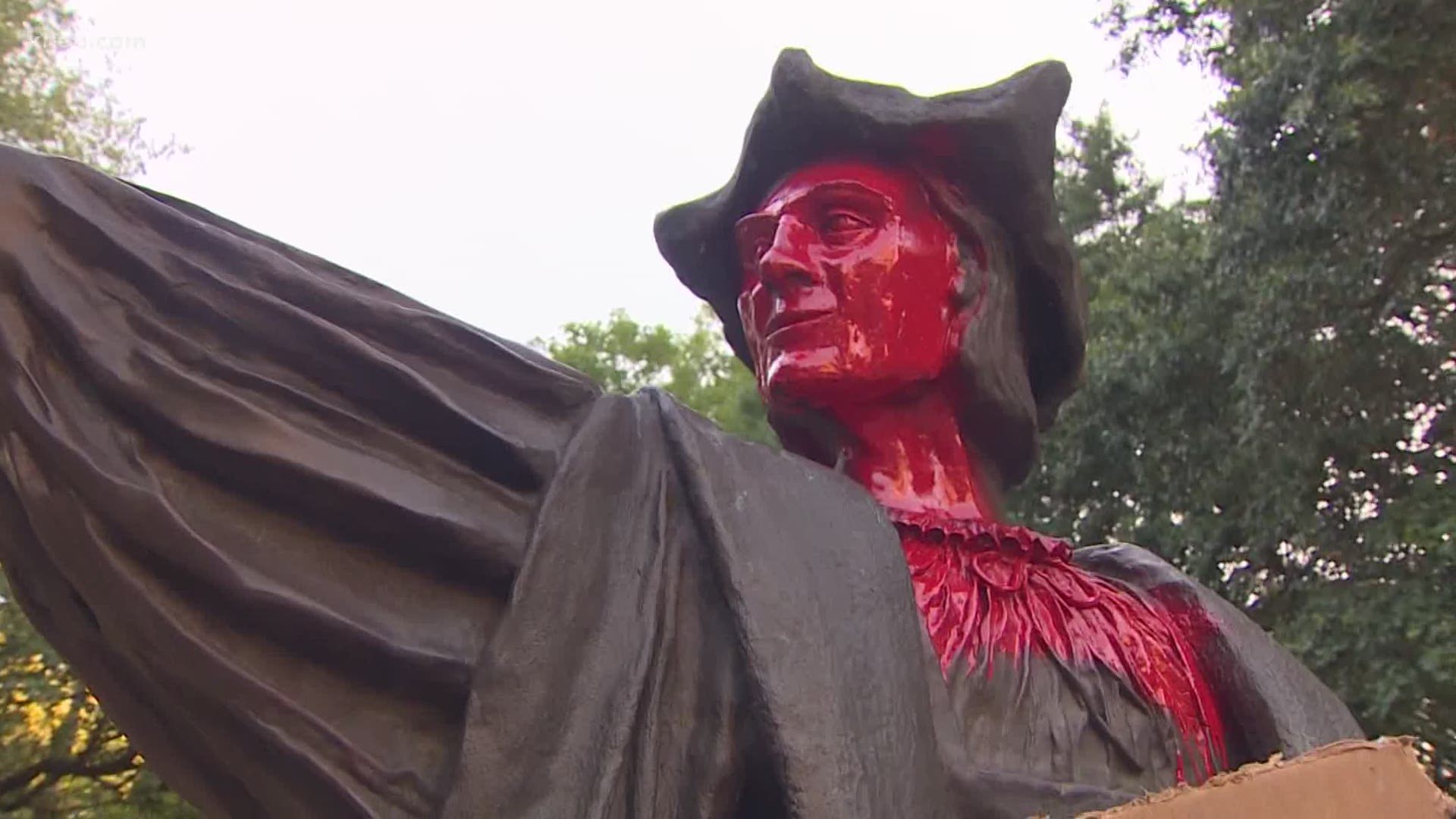 Bell Park Christopher Columbus statue vandalized again