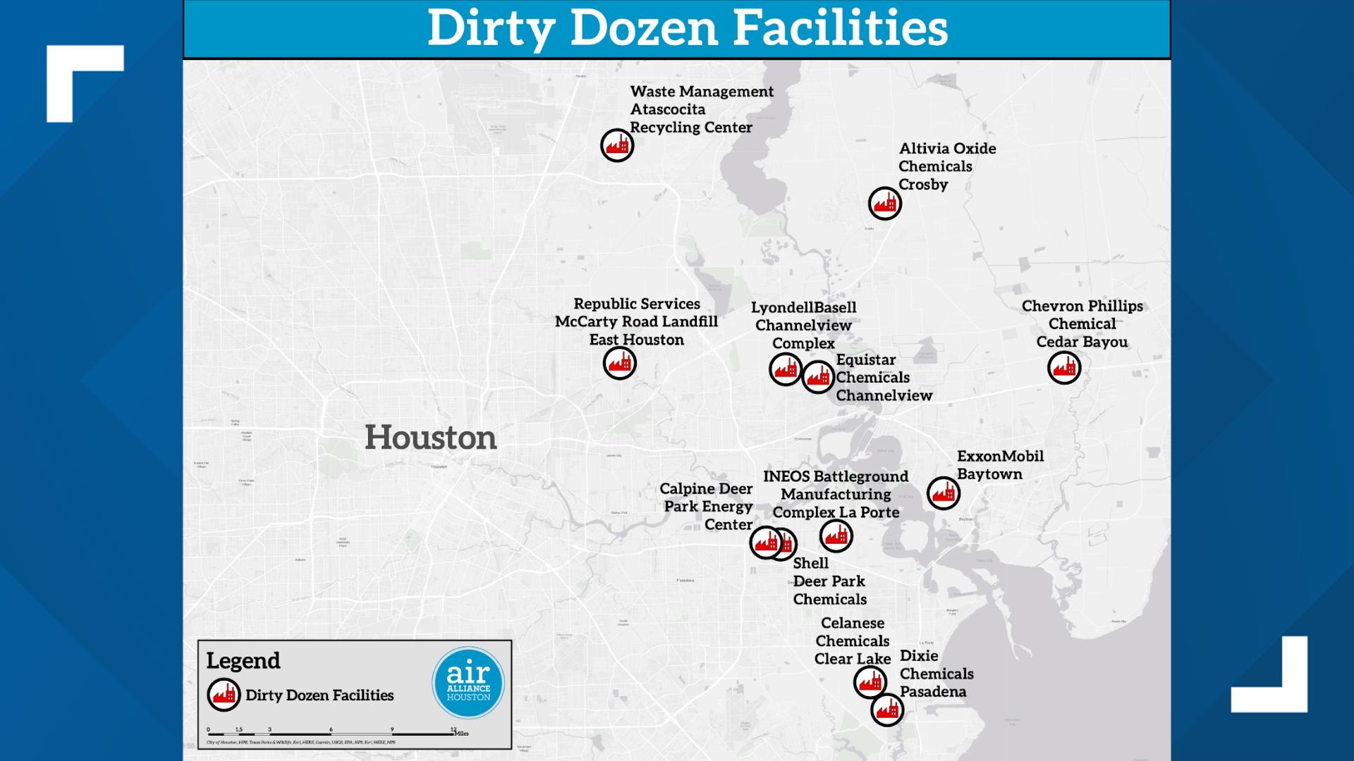 Air Alliance Houston calls them the "Dirty Dozen" -- the top 12 industrial air polluters and contributors to climate change in the Houston area.