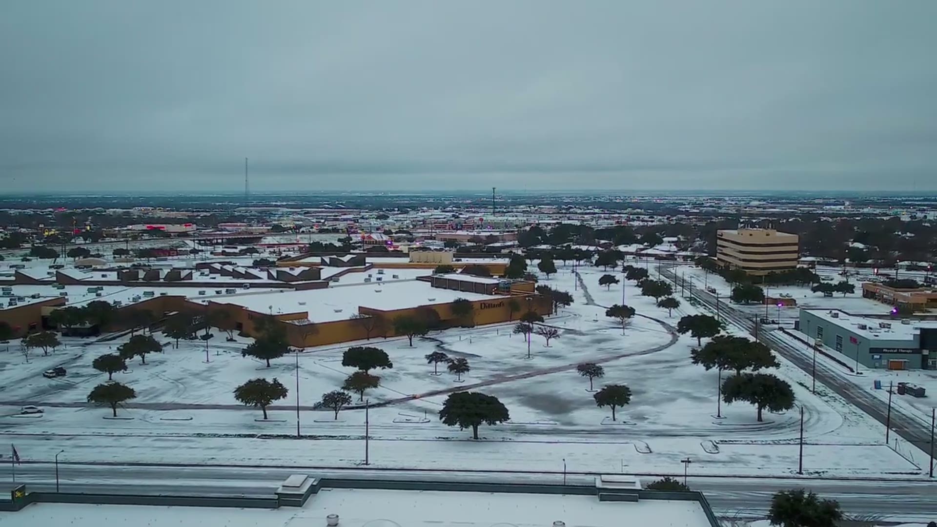 Video from KXVA in Abilene shows the results of early-morning snowfall from West Texas through the Panhandle and North Texas.