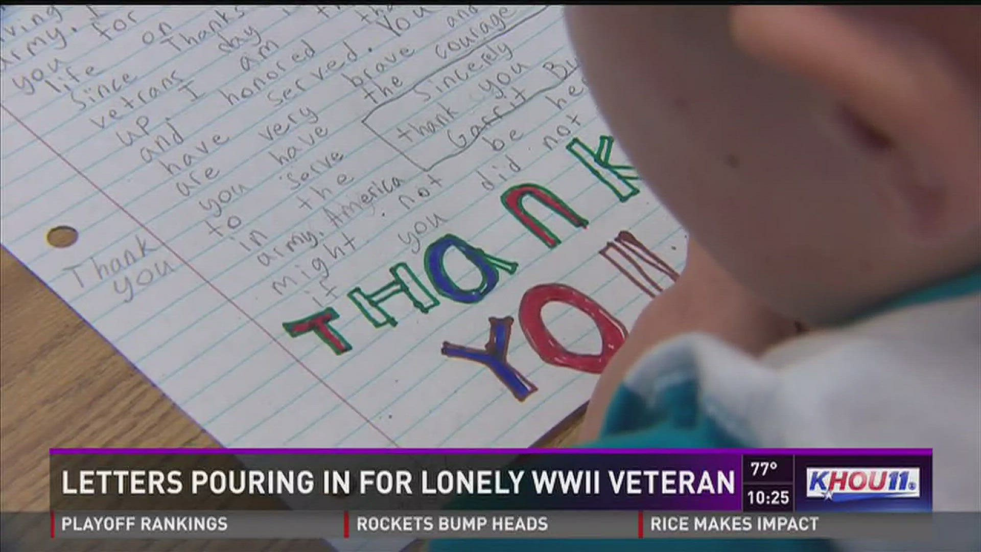 SHEPHERD, Texas - A group of fifth-graders who read troubling news about World War II veteran on Facebook decided to help.