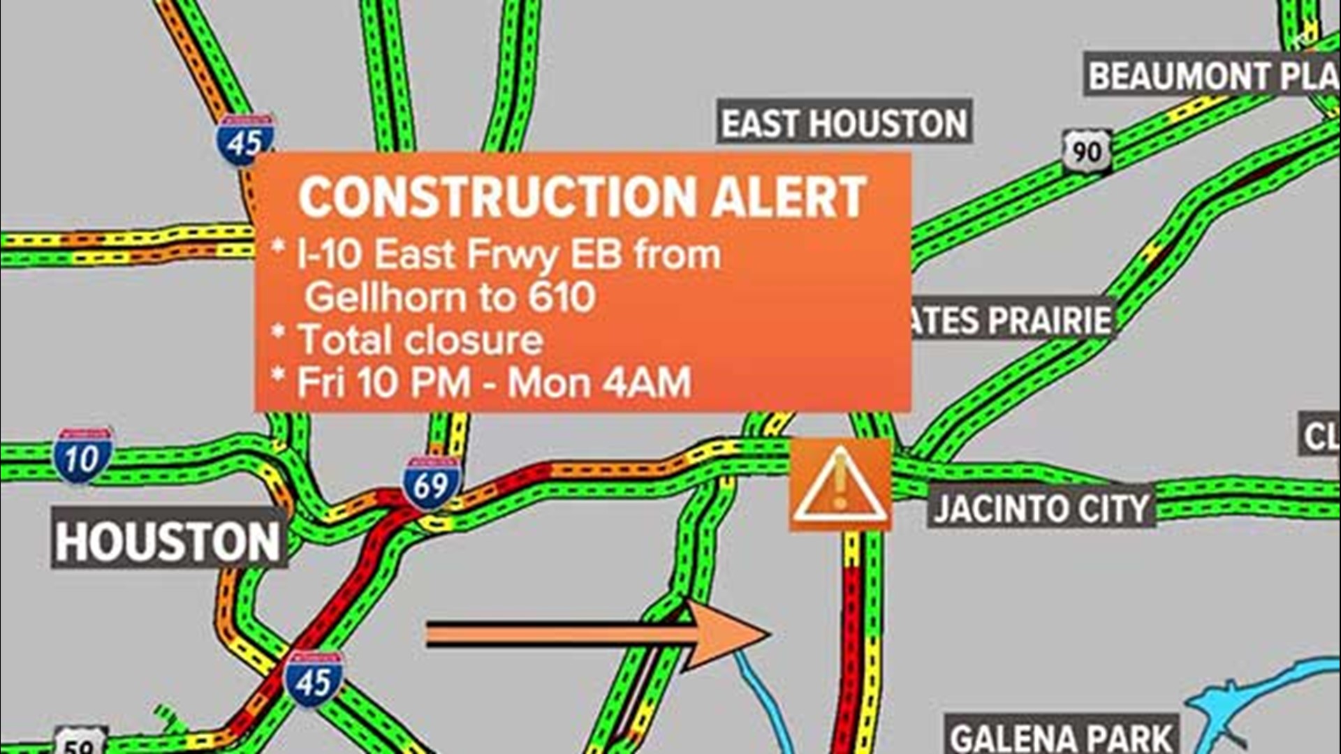 Weekend roadwork across the Houston area