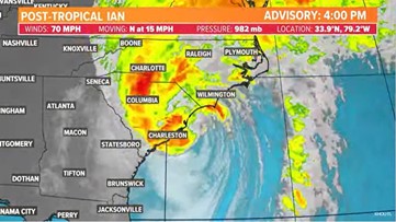 Ian downgrades to post-tropical cyclone