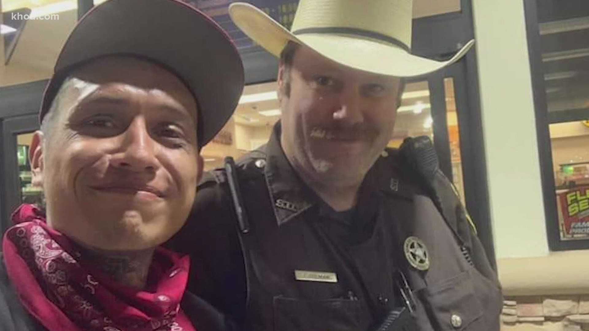 A now-viral photo of John Sanchez and Fort Bend County Sheriff's Deputy Jason Bulman is giving everyone an extra reason to hope.