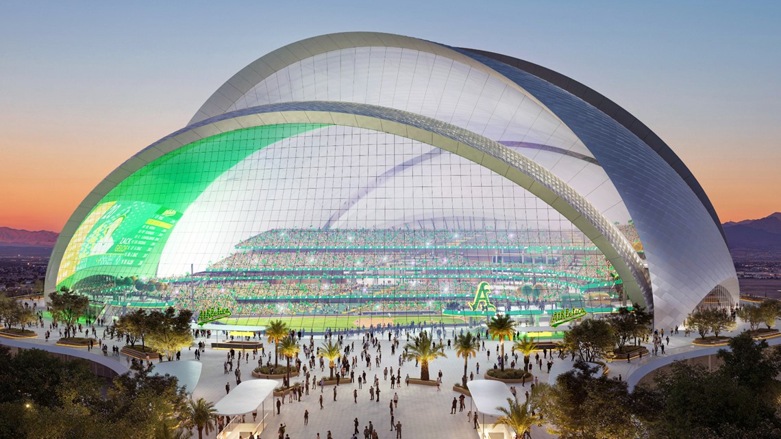 Las vegas oakland a s baseball stadium drawings released khou