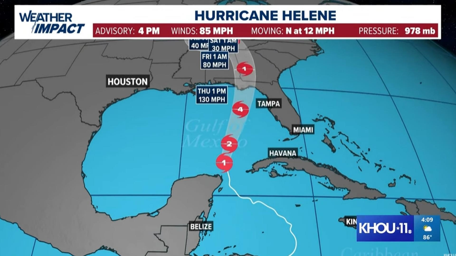 Track Hurricane Helene Storm enters Gulf of Mexico on path to Florida