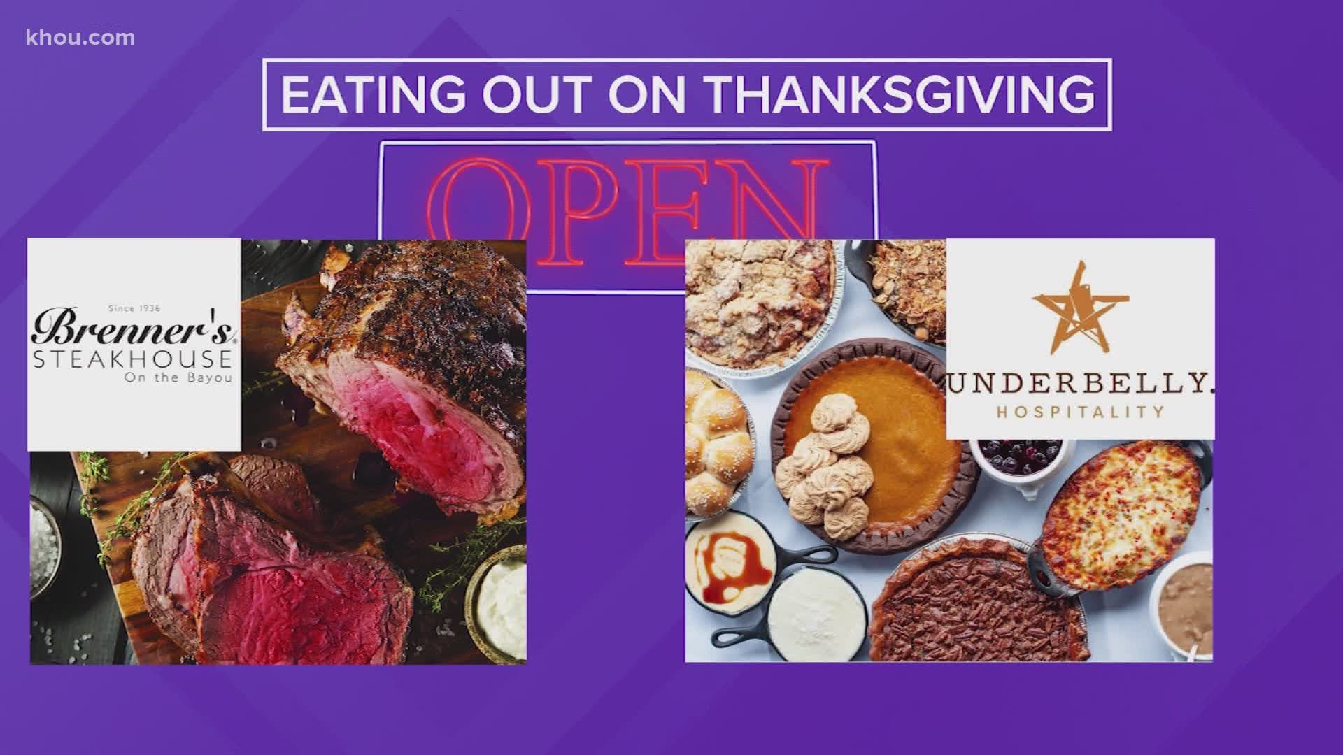 If you want to eat out on Thanksgiving Day, you have some local eateries and chain restaurants to choose from.