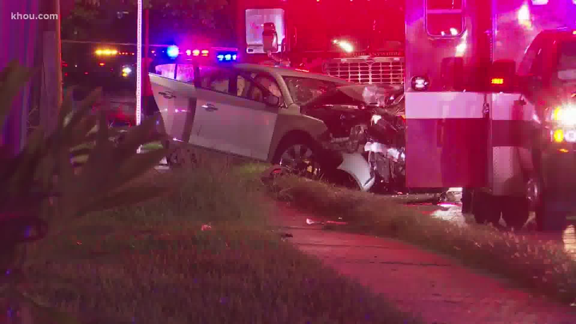 A bicyclist and a driver are dead after a suspect crashed into oncoming traffic during a chase in northwest Harris County Monday night.