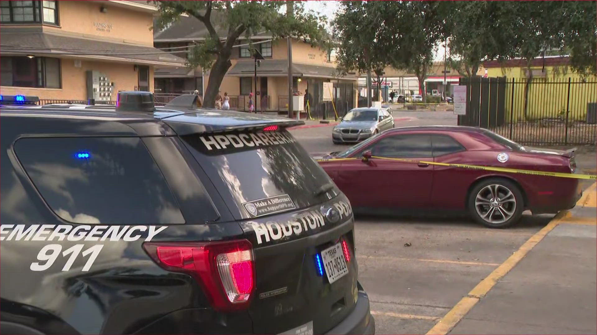 Houston police said a man was found dead in a car near an apartment complex off Fulton Street on Tuesday.