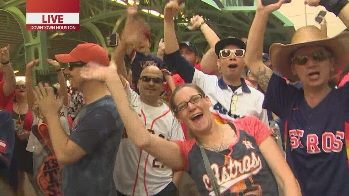 Fans getting ready for the Astros' home-opener
