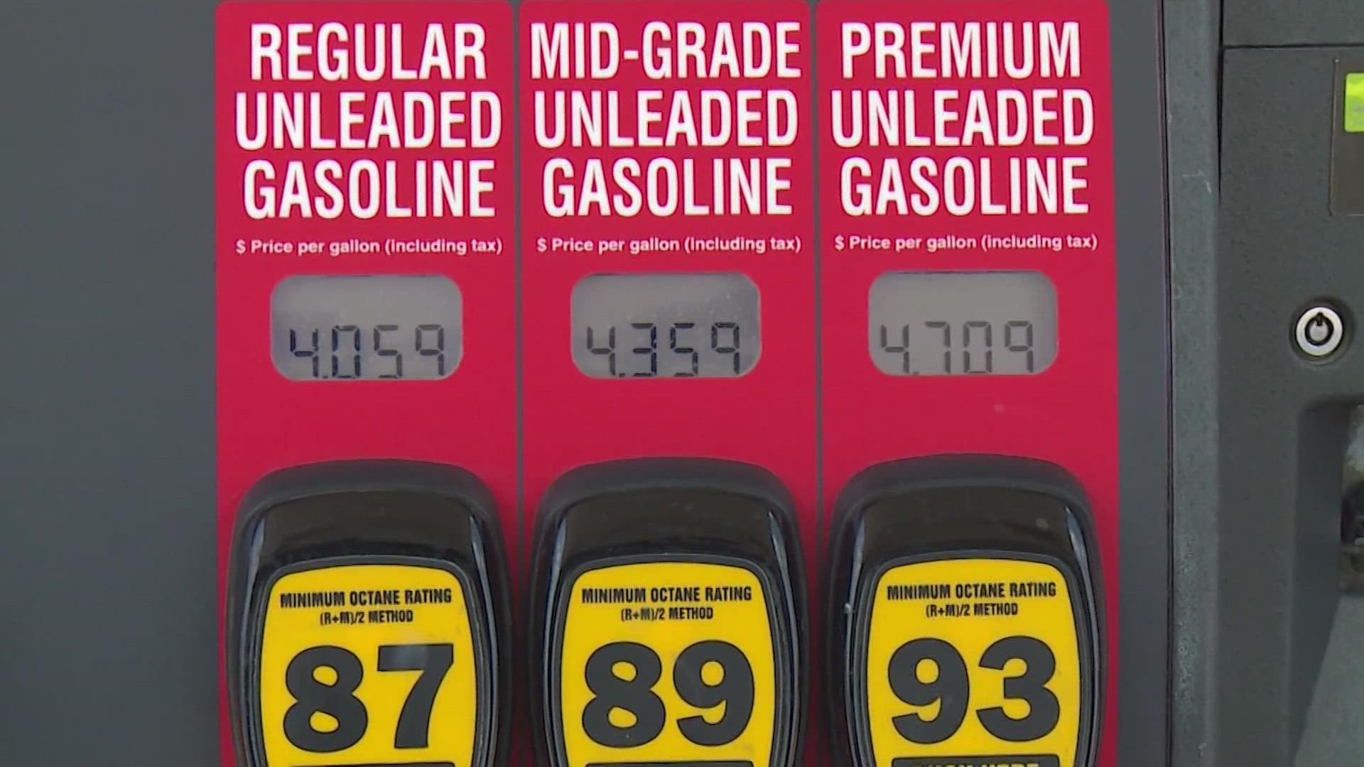 AAA says a year ago a gallon of regular cost an average of $2.70 in Texas. Today, it’s more than $4.
