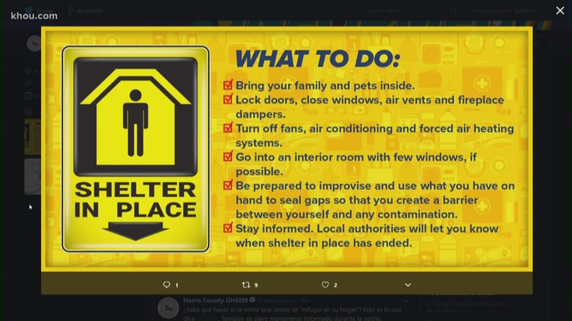 There is a shelter-in-place in effect around the plant.  This how what you need to do.