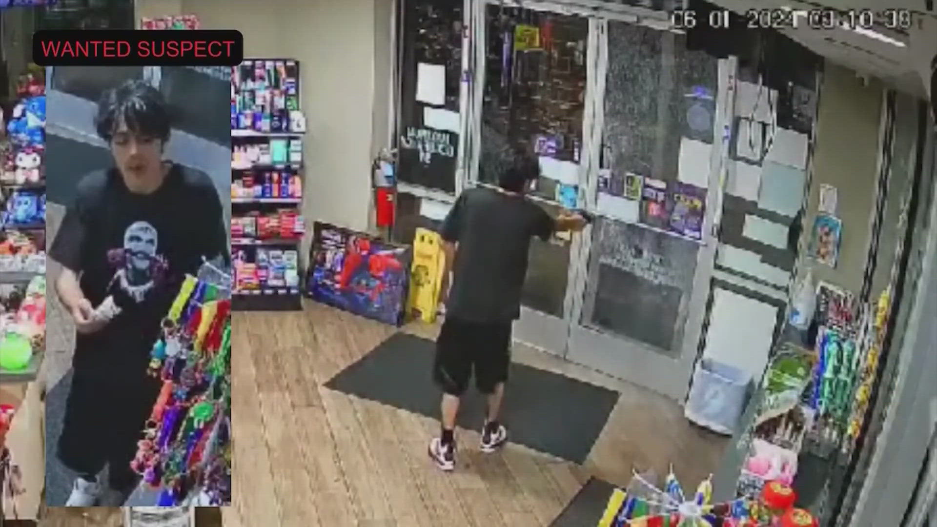 A quick-thinking clerk locked the door after the man tried leaving without paying.