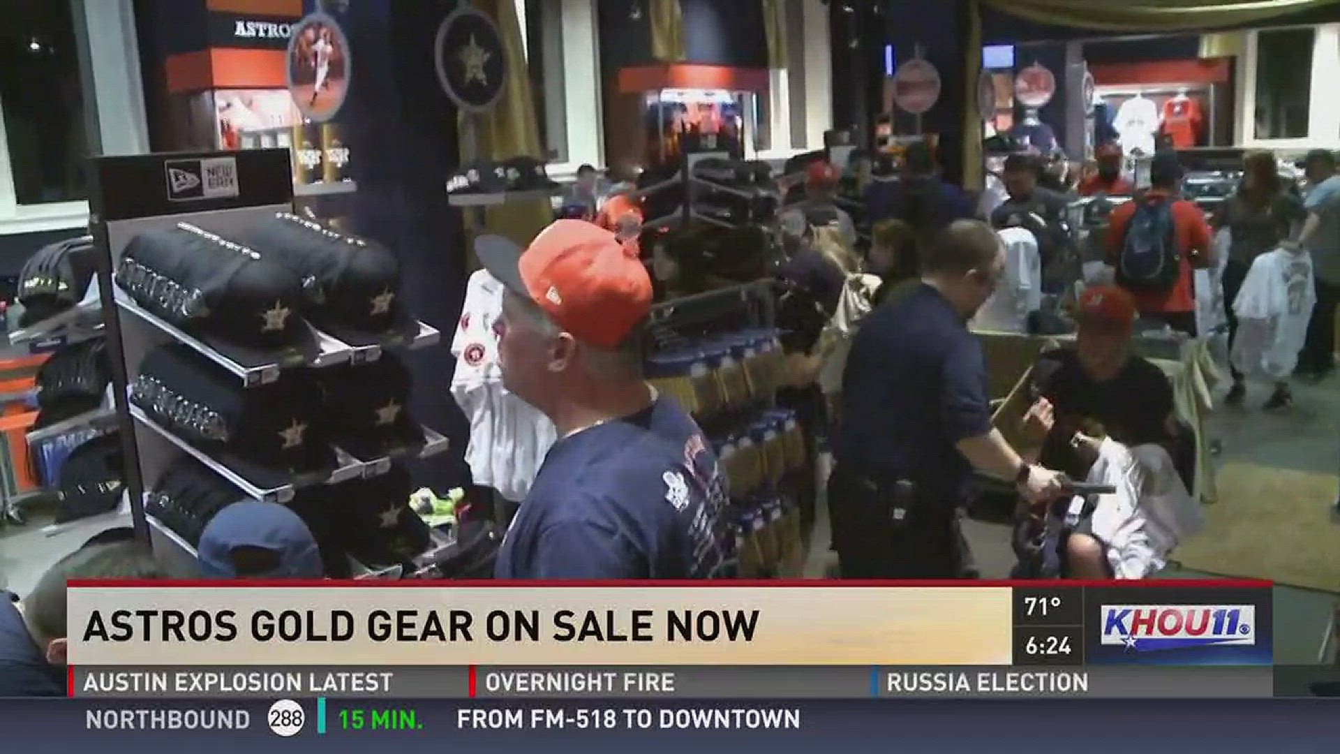 Fans line up for special Astros 'Gold Rush' gear