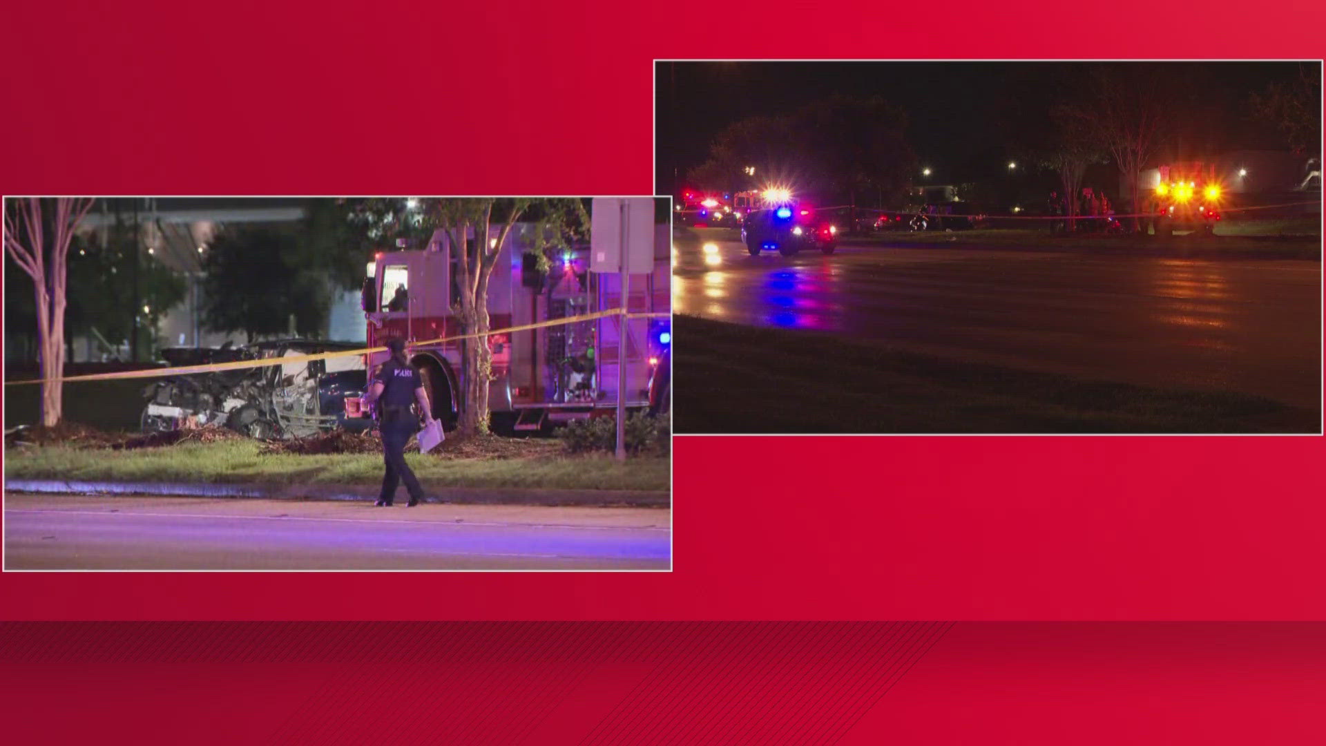 Sugar Land police said a Honda Pilot was heading east in the westbound lanes when it slammed into a Toyota Highlander with a man and woman inside.