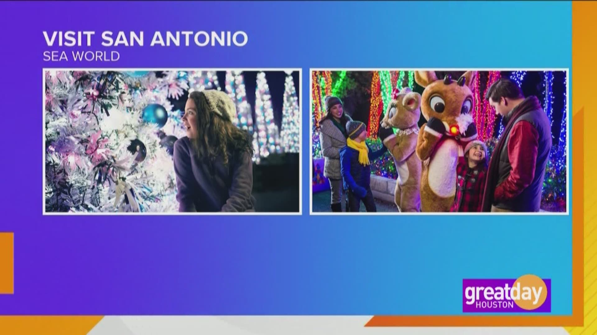 Visit San Antonio for theme parks, The Riverwalk, amazing food and lights throughout the city.