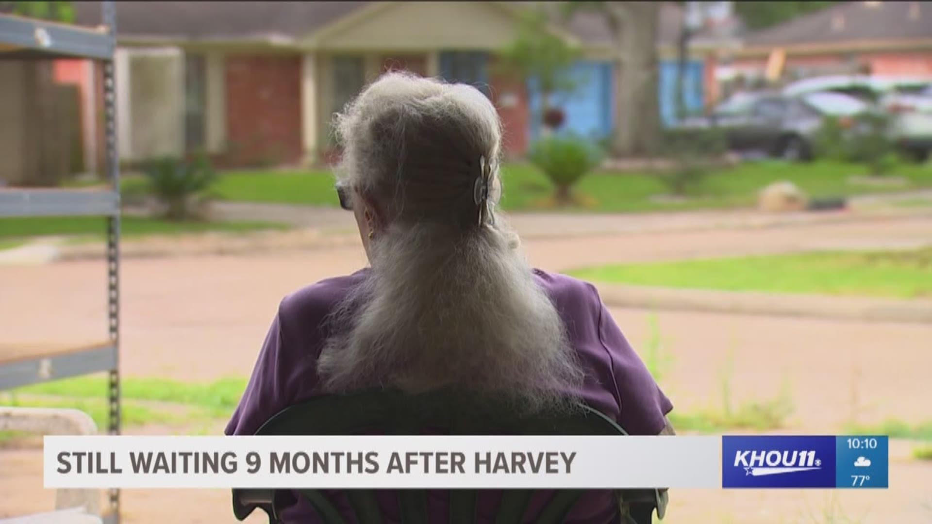 A Harvey victim says contractors want nothing to do with her, because of a selfless act to find her family a home.