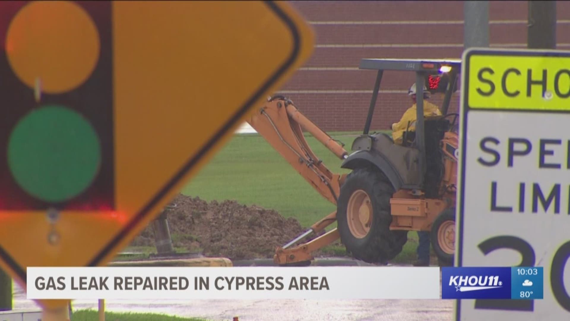 A major gas leak in the Cypress area has been repaired.
