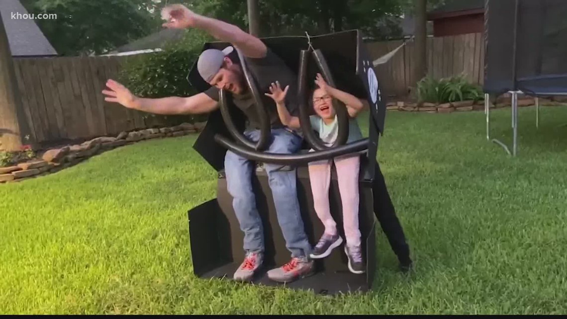 Houston family builds backyard roller coaster with cardboard duct tape