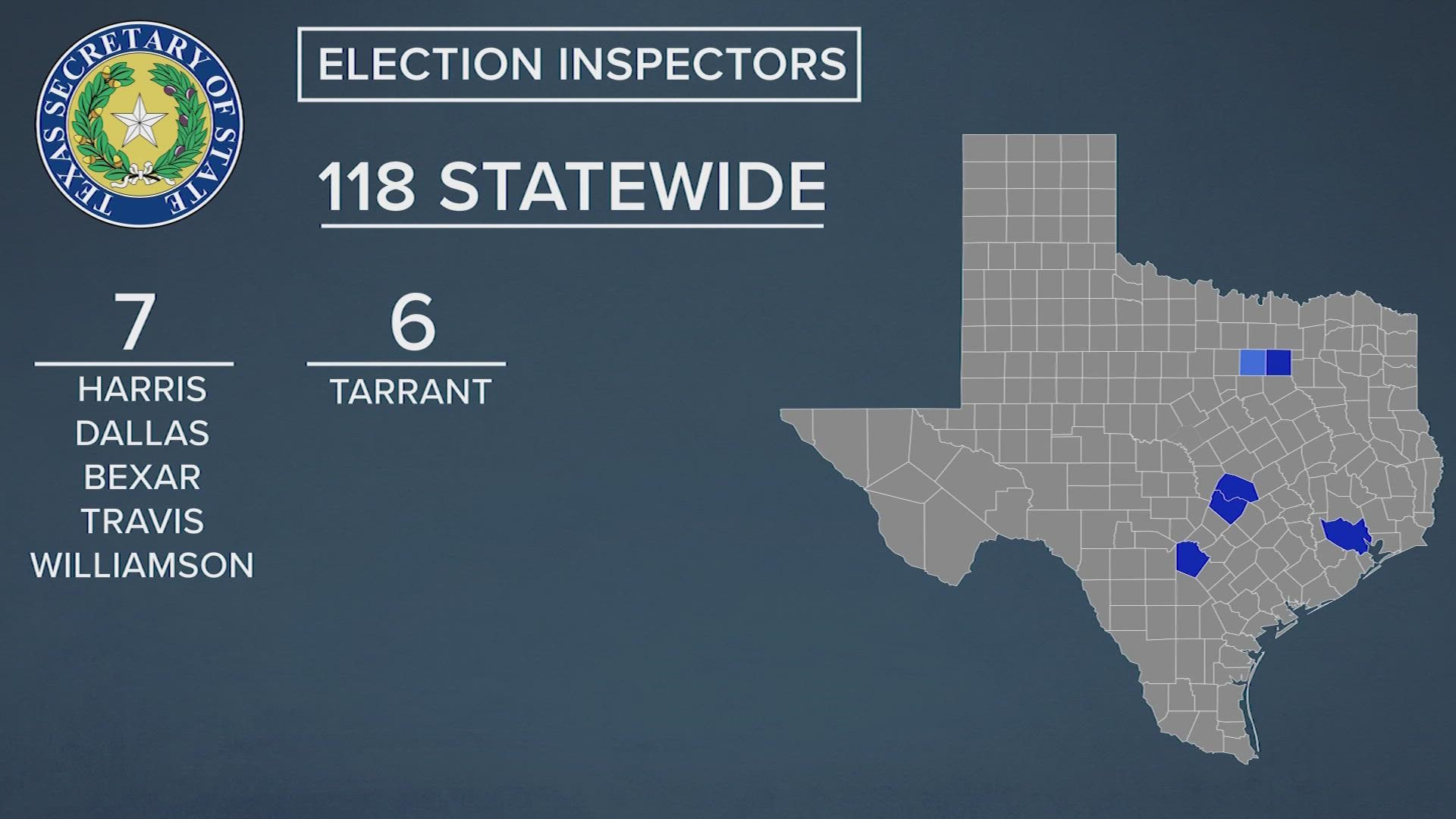 DOJ and state of Texas to send election observers