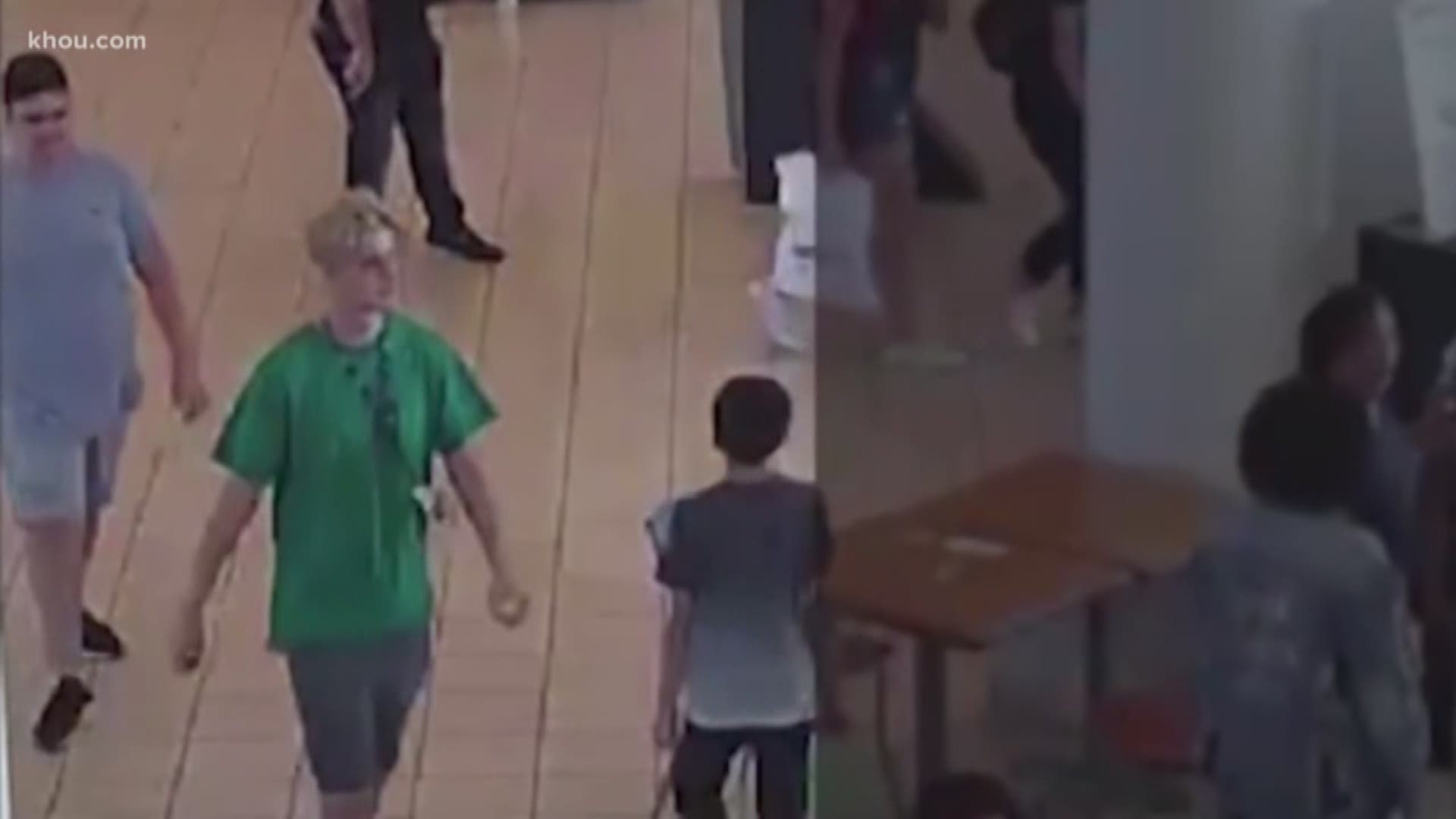 Houston police on Wednesday released surveillance video of the person of interest in Sunday's incident that panicked shoppers at Memorial City Mall.