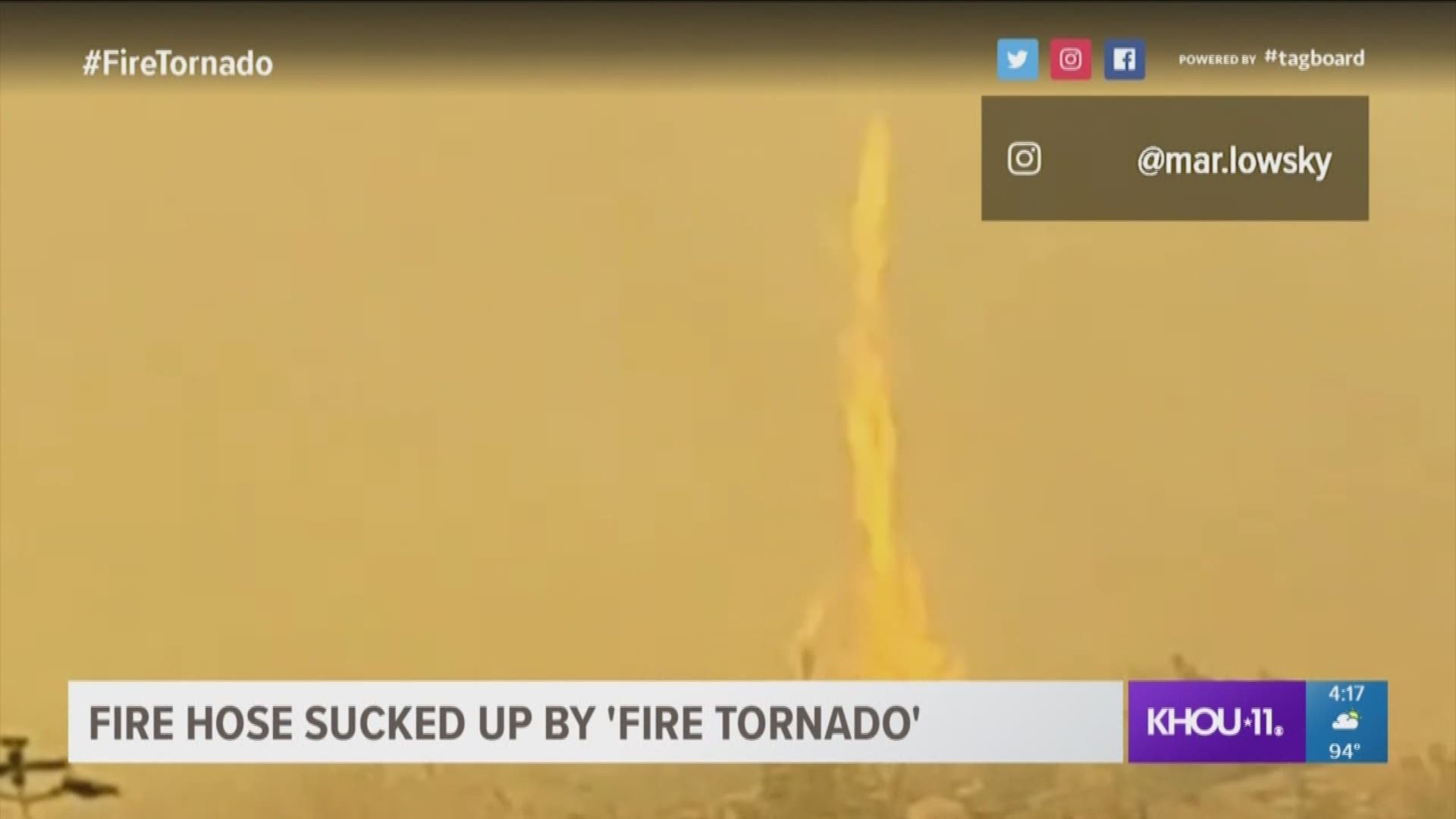 Video of a fire tornado in Canada last month has been released. It shows a twister suck a firehouse into the sky and melt it.