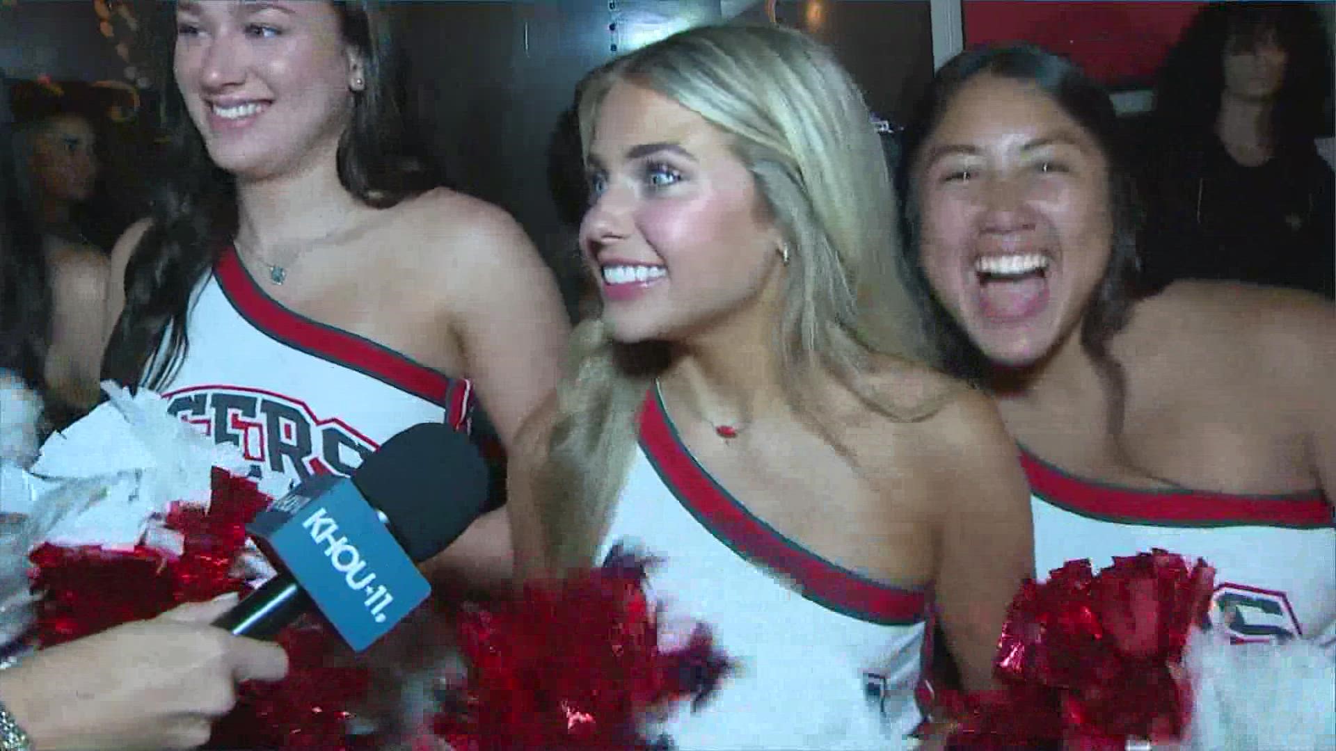 Back to school with Chita and the Travis High School cheerleaders