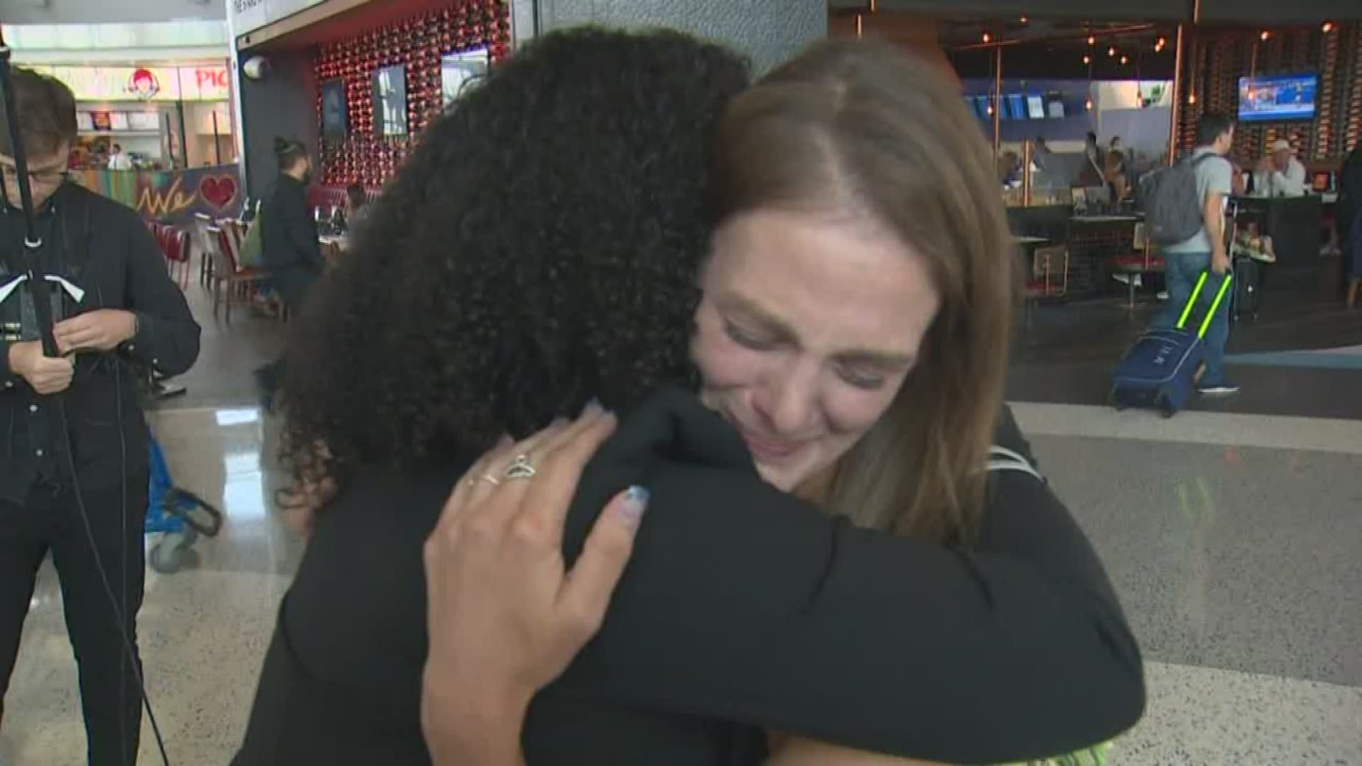KHOU 11 set up a surprise reunion for Lori Gabriel's family after Gabriel praised United flight attendants for helping calm her son with autism down during a mid-flight meltdown.