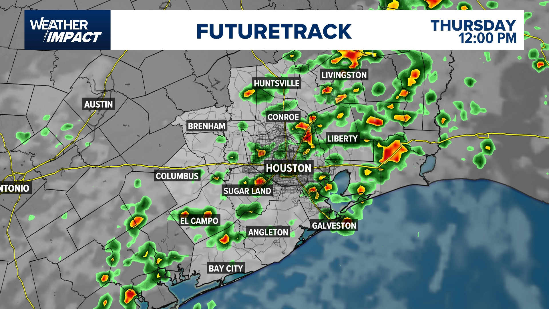 Live Radar We're tracking scattered downpours and thunderstorms for