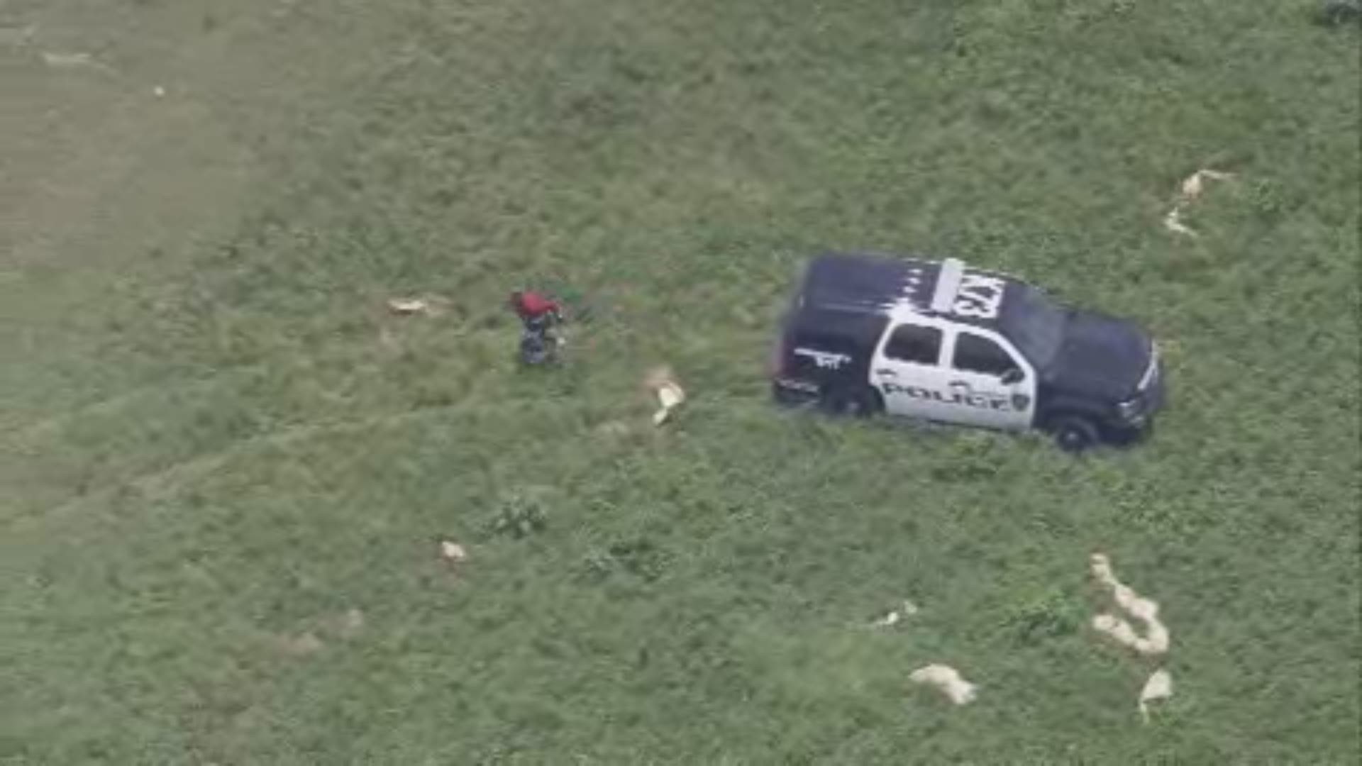 A chase suspect was taken into custody after being followed by an HPD helicopter and tackled.