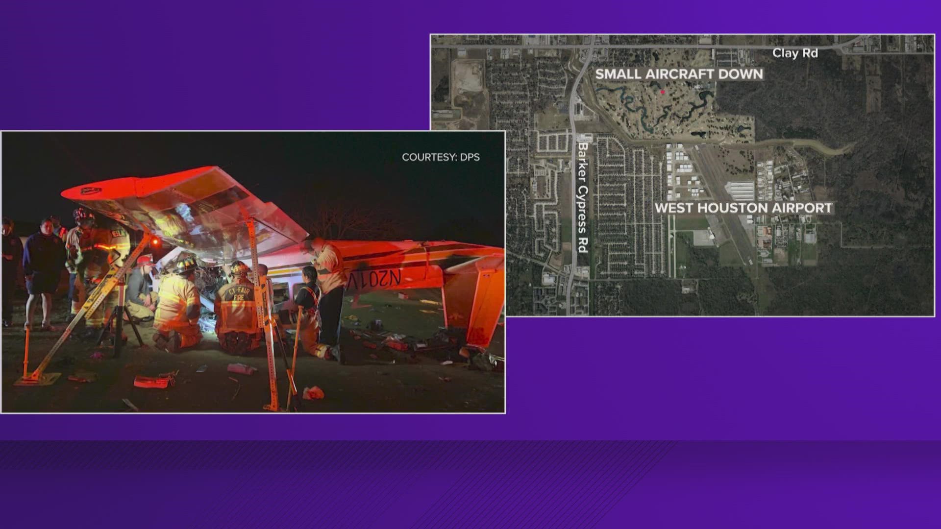 A small plane was found damaged and upside down on a northwest Harris County golf course Friday night, according to Harris County Sheriff Ed Gonzalez.