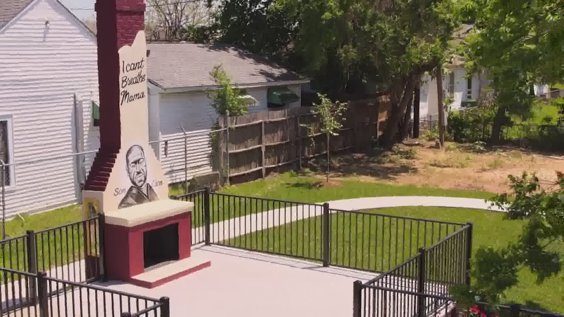A family in Houston’s historic Third Ward converted a piece of property at the corner of Napoleon and Alabama streets into a park dedicated to George Floyd.