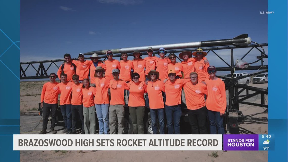 Brazoswood High School sets student-designed rocket altitude world record