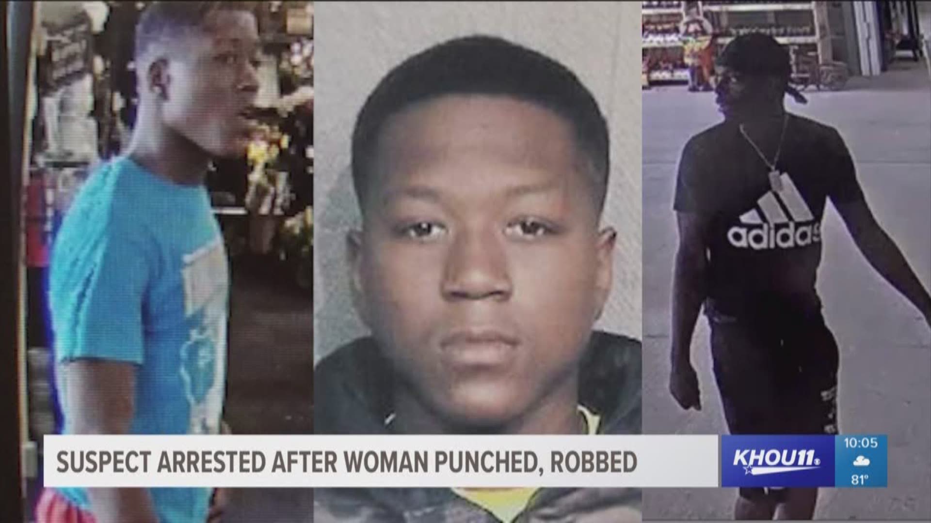One of three men wanted for punching a woman while trying to steal her purse outside of a Richmond-area H-E-B was arrested Friday.