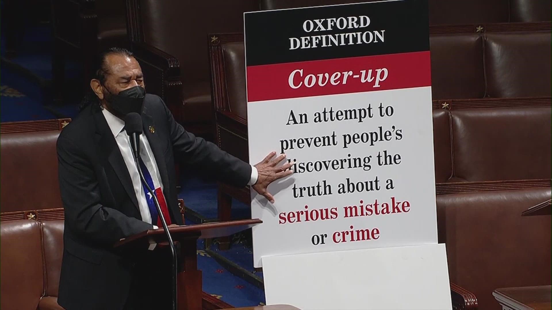 Rep. Al Green wants Gov. Greg Abbott to reveal where he got the information he gave during a news conference on the day after the shooting.