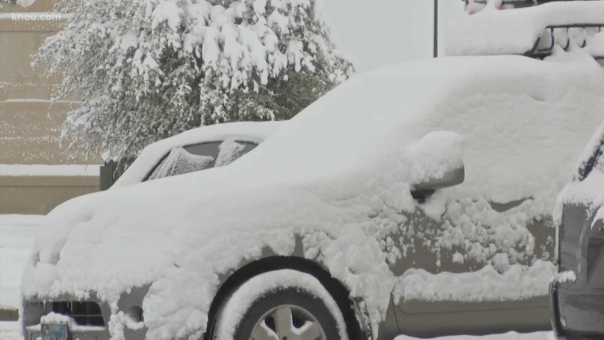 A storm system dumped several inches of snow on communities in West Texas overnight.