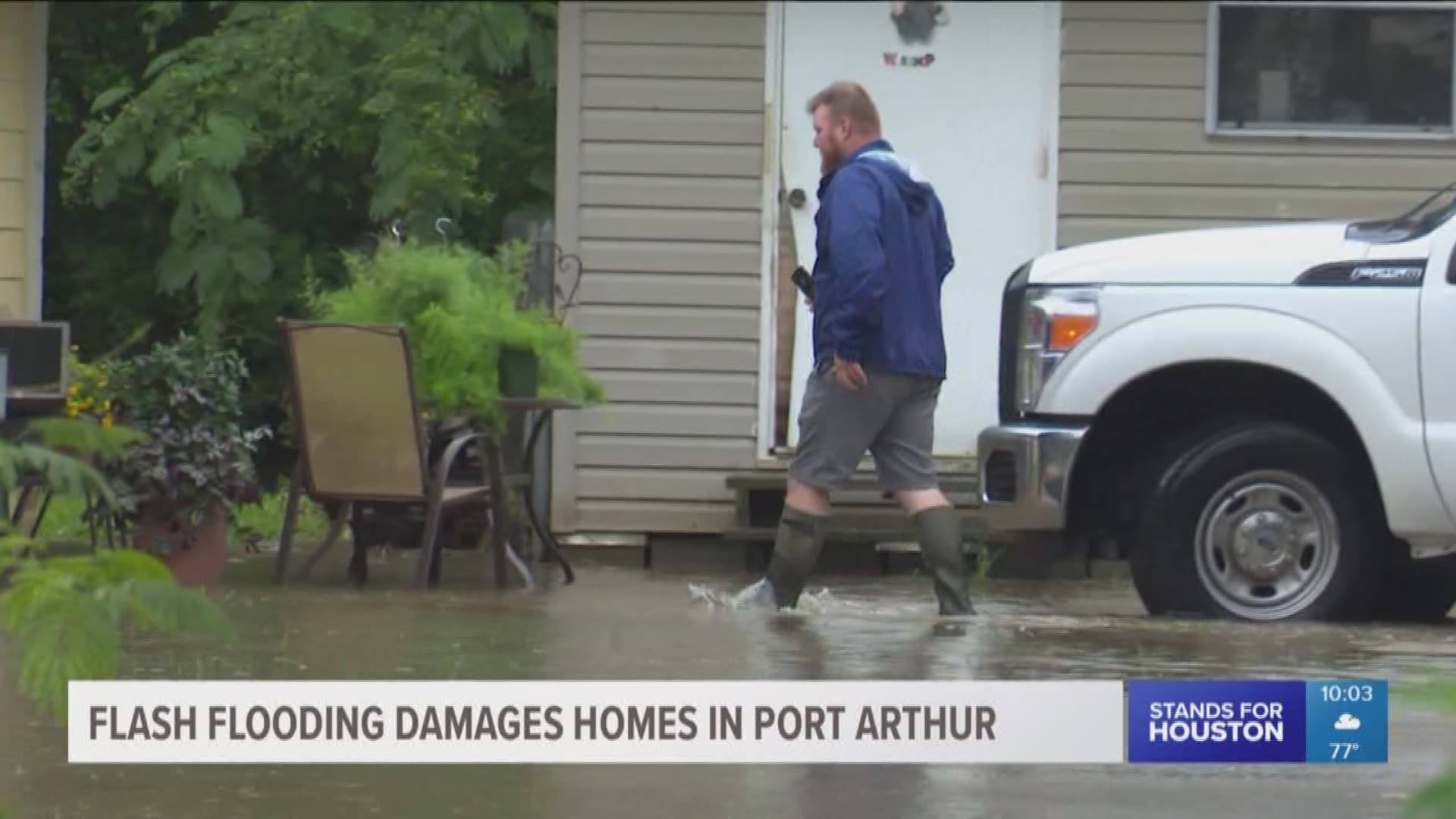 Houston-area residents saw some showers Tuesday, but the heaviest rain hit farther east Tuesday near Beaumont, resulting in flooding for some residents.